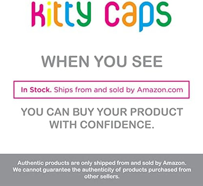 Kitty Caps Nail Caps for Cats, White with Orange & Clear with Blue Glitter - Safe, Stylish & Humane Alternative to Declawing Stops Snags & Scratches, Medium (9-13 lbs), 40 Count
