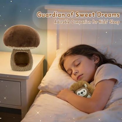 MaoGoLan 2pcs Hedgehog Stuffed Animal - 12" Mushroom Plush House with Stuffed Hedgehog, Soft Cute Hedgehog Plushie Toy for Kids Girls Boys Gift