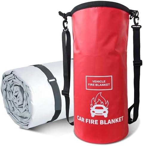 Vehicle Fire Blanket, Emergency Fire Extinguisher Blanket for Car,Survival Safety Fire Blanket for Automobiles, Motorcycles, Warehouses, House, Camping in the Wilderness (13.1x19.6ft)
