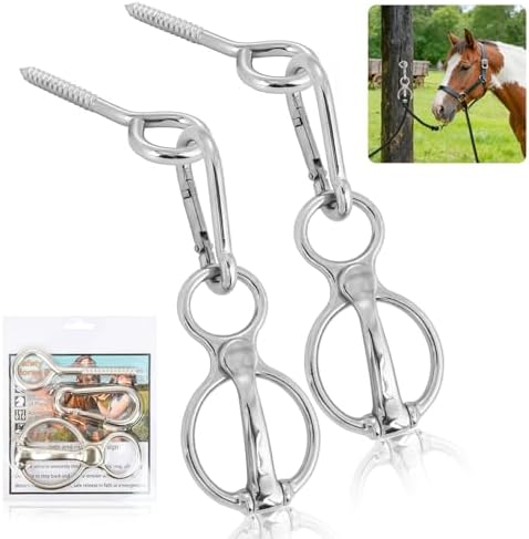 2 Sets Horse Tie Ring, Tie Ring for Horses 304 Stainless Steel, Horse Training Accessories for Indoor and Outdoor Horse Trailers, Horse tack and Supplies Accessories