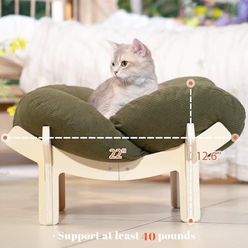 CHEERHOME PETS Elevated Cat Bed for Indoor Cats Couch Sofa Flower