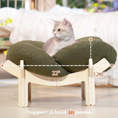 CHEERHOME PETS Elevated Cat Bed for Indoor Cats Couch Sofa Flower