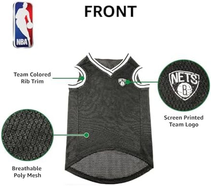 NBA PET Jersey Brooklyn NETS Basketball Dog Jersey, Small. Best Licensed Basketball Jersey for The Real Four-Legged Fan!