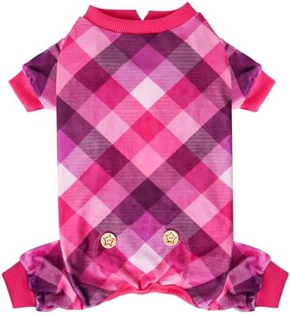 KYEESE Velvet Dog Pajamas for Small Dogs Soft Plaid Onesie Daily Wear
