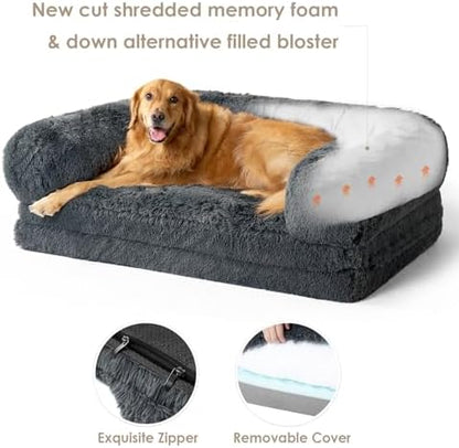 EHEYCIGA Orthopedic Foldable Human Dog Bed - 72x44x11, Dark Grey