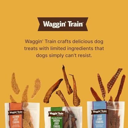 Waggin' Train Salmon Jerky Dog Treats for Skin and Coat Support, Made with 100% Real Salmon, No Grains and No Artificial Flavors or Colors, High Protein Dog Treat, Easily Digestible, 12 oz. Pouch