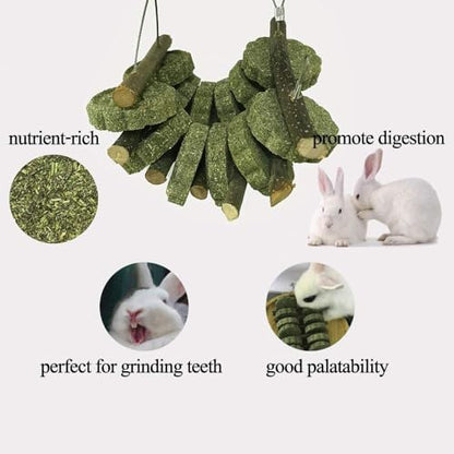 Hamiledyi Bunny Chew Toys for Teeth Organic Fruitwood Sticks