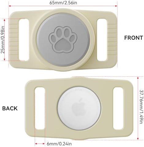 GOCII for Airtag Dog Collar Holder 2 Pack,Waterproof Dog Collar Holder for Apple AirTag(Gen 1 & 2),Silicone Air Tags Case for Dog Collars(Beige & Gray)