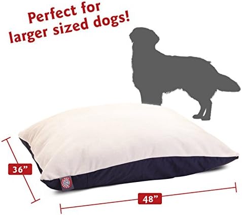 Majestic Pet Rectangle Large Dog Bed Washable – Removable Slipcover Pet Bed – Dog Crate Bed Super Value Pillow Dog Bed – Dog Kennel Bed for Sleeping - Dog Bed Large Breed 36 x 48 Inch – Blue