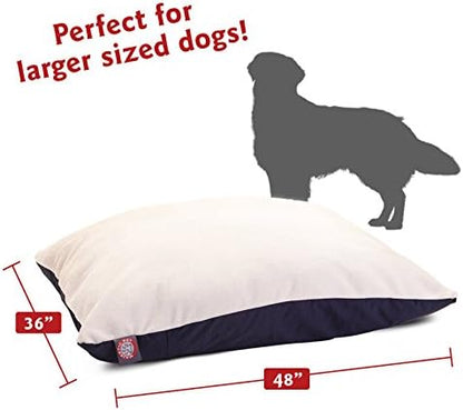 Majestic Pet Rectangle Large Dog Bed Washable – Removable Slipcover Pet Bed – Dog Crate Bed Super Value Pillow Dog Bed – Dog Kennel Bed for Sleeping - Dog Bed Large Breed 36 x 48 Inch – Blue