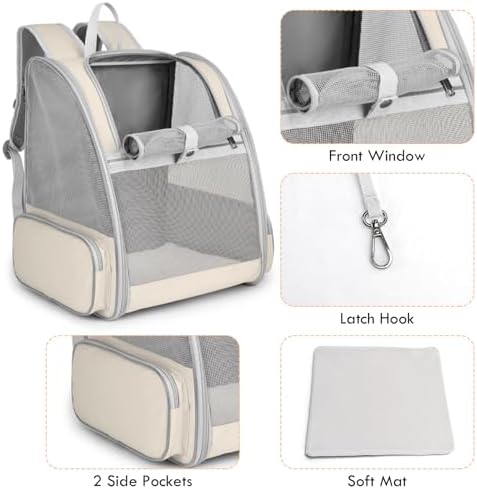 Cat Backpack Carrier, Ventilated Mesh Backpack Carrier for Small Dog Pet
