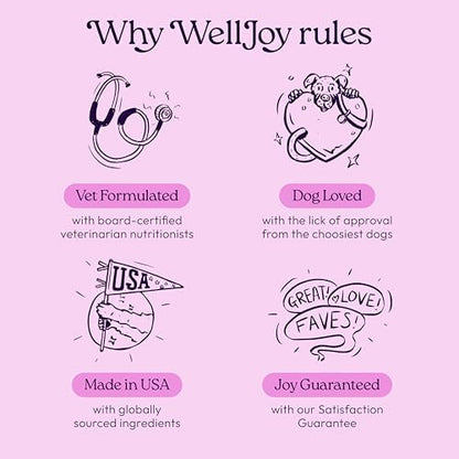 WellJoy Calming Dog Supplement + L-Theanine, Melatonin, GutBoost, 90ct