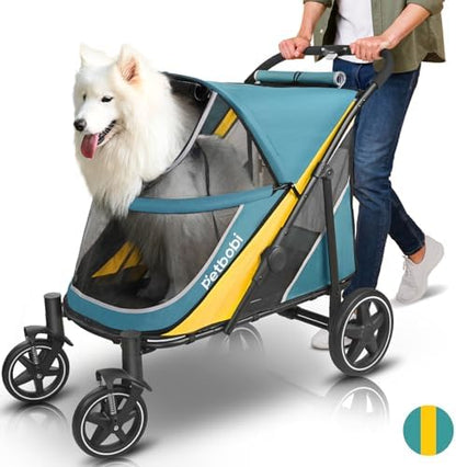 Petbobi Dog Stroller for Large Medium Dogs up to 80 lbs, Dual Entry