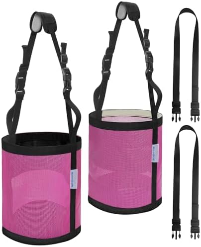 Horse Feed Bag Pack of 2 (Reinforced Bottom Edging), Feed Bags for Horses with Ventilation Mesh, Comfort Nose Pad Neck Pad, Adjustable Strap, Spill Proof Design for Feeding Grain, Supplements
