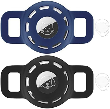 for Air tag Cat Collar Holder for Apple Air Tag, 2 Pack of Pet Collar Holder for Cat and Small Dog Collar Within 1/2 inch and 2 Pack Protector for Air Tag