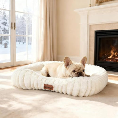 Orthopedic Dog Bed, Calming Bolster Dog Couch for Small Medium Dogs