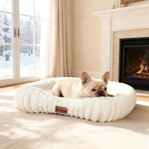 Orthopedic Dog Bed, Calming Bolster Dog Couch for Small Medium Dogs
