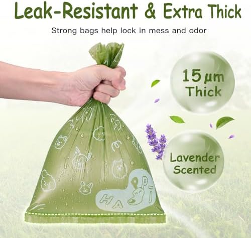 IUI Dog Poop Bags, 600 Count, Lavender Scented, with Dispenser, 30 Rolls