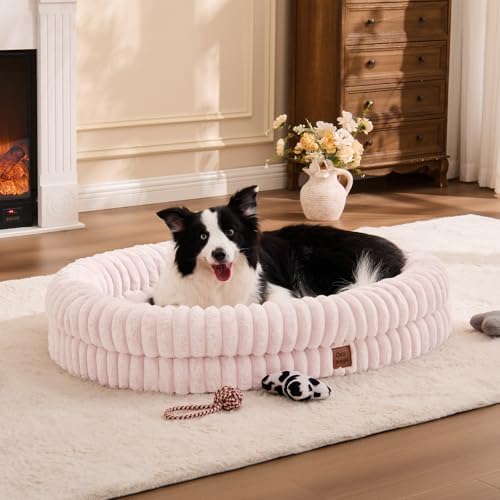 ChiXnuggle Orthopedic Dog Bed, Washable Cover, Faux Fur Bolster Pet Couch