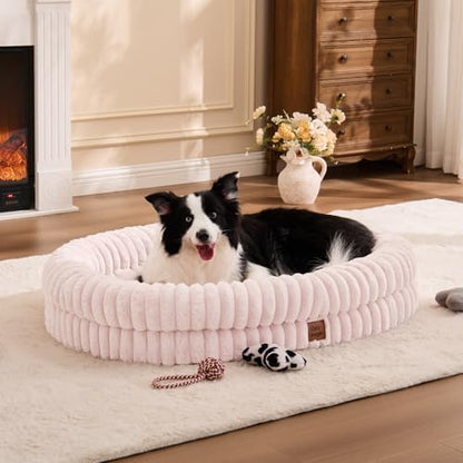 ChiXnuggle Orthopedic Dog Bed, Washable Cover, Faux Fur Bolster Pet Couch