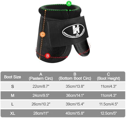 Horse Bell Boots for Outdoor Sports (Black, XL)