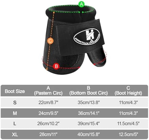 Horse Bell Boots for Outdoor Sports (Black, XL)