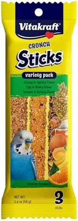 Vitakraft Crunch Sticks Parakeet Treat Vrty Pk Orange/Egg/Banana-3 Sticks