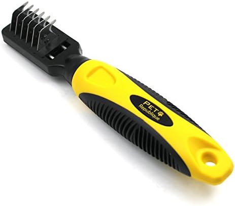 Pet Republique Dematting Tool for Dogs – Matt Splitters for Dogs, Cats, Rabbits, Long Haired Breed Pets – Effective Mat Remover, De-Matting Comb, or Dematter - Rake Super-Sharp Teeth Design
