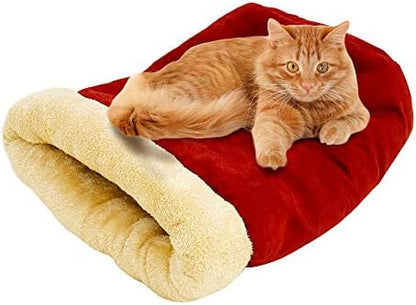 4 in 1 Self Warming Burrow Cat Bed Hideway Sleeping Cuddle Cave