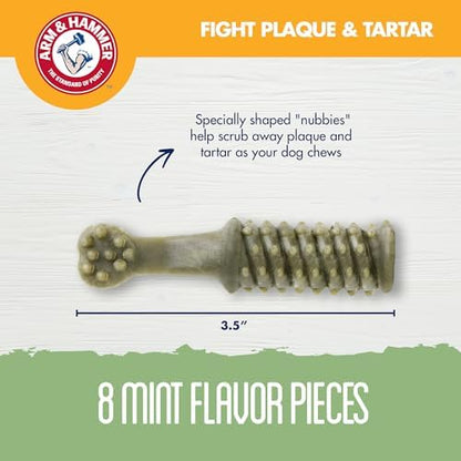 Arm & Hammer Nubbies Dental Dog Treats, Mint Flavor, 8 Count