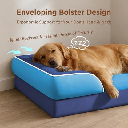 Comfort Expression Orthopedic Dog Bed for Extra Large Dogs with Bolster