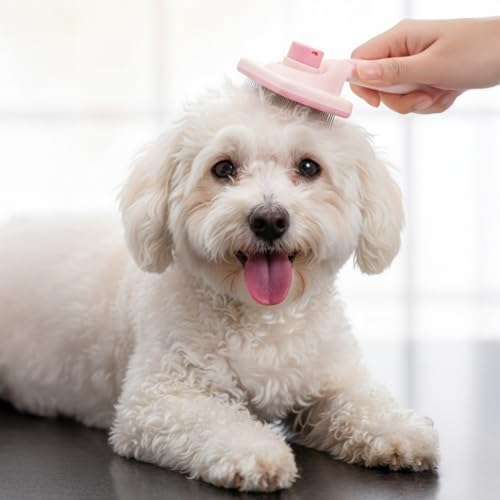 Haminway 8-Piece Dog Grooming Kit – Pink | Pet Brush Set for Shedding, Dematting, Nail Clipping & Bathing | Ideal for Small & Medium Dogs