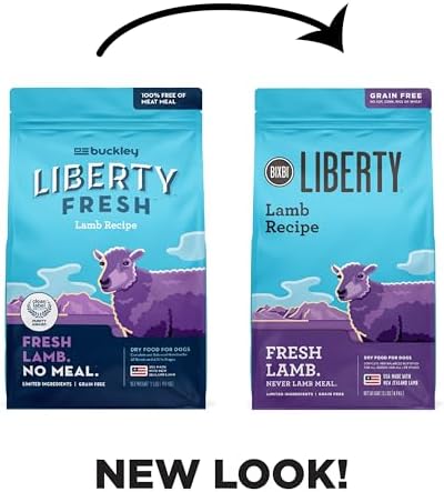 BIXBI Liberty Grain-Free Dry Dog Food, Lamb Recipe – Fresh Meat, High Protein, No Meat Meals – USA Made, 11 lbs