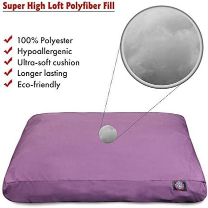Majestic Pet Rectangular Dog Bed, X-Large, 50x42x5 in, Washable, Lilac