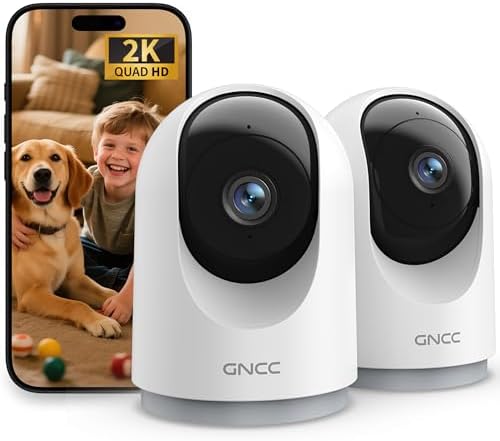 GNCC 2K Cameras for Home Security-Indoor Pan/Tilt Cameras for Baby Monitor