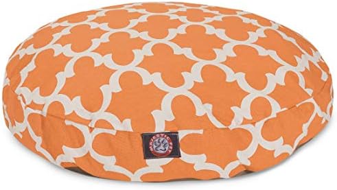 Peach Trellis Large Round Indoor Outdoor Pet Dog Bed With Removable Washable Cover By Majestic Pet Products