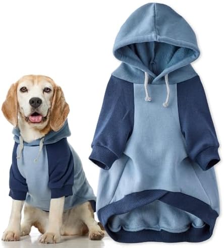 Pet Passion Rocky II Dog Hoodie, Navy Color Block, Large