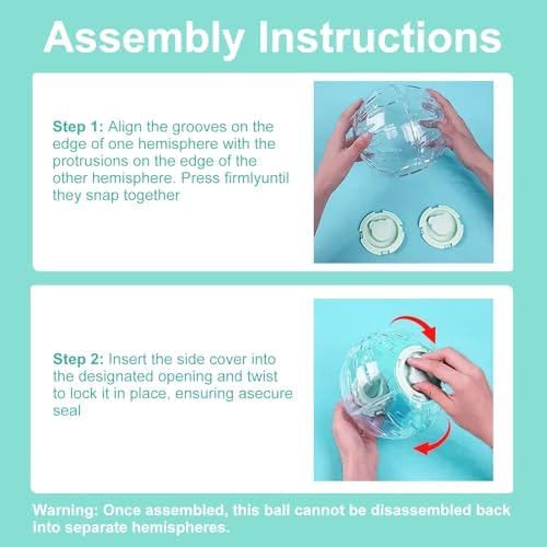 7.9 inch Hamster Ball, Exercise Toys, Running Clear Plastic Balls, Large Space, Easy to Clean, Portable Cage, for Small and Medium Hamsters, Syrian Dwarf Hamster, Green