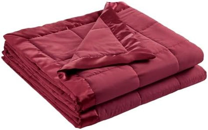 Madison Park Down Alternative King Blanket for Bed, Satin Trim, Burgundy