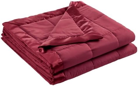 Madison Park Down Alternative King Blanket for Bed, Satin Trim, Burgundy