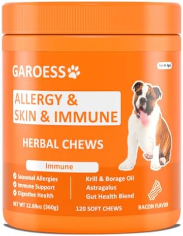 Dog Allergy Relief Chews- Allergy & Immune Probiotics, Support Seasonal Allergies, Gut & Digestive Health, Dog Itching Skin,Paw & Ears Relief- Bacon Flavor -240 Count (2 Pack/Trust it)