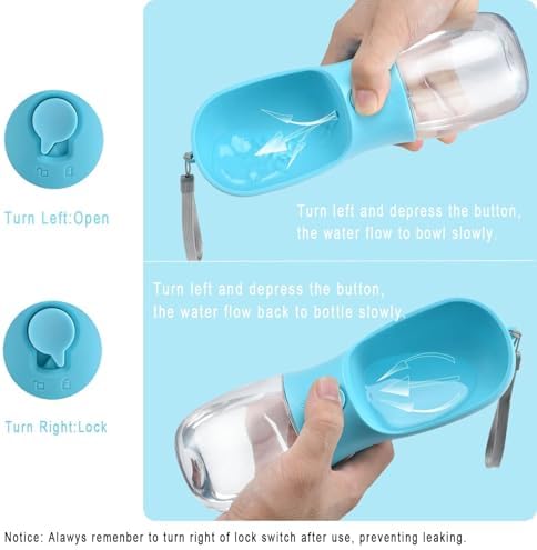Cibaabo Dog Water Bottle Portable with Food Container & Filter for Travel