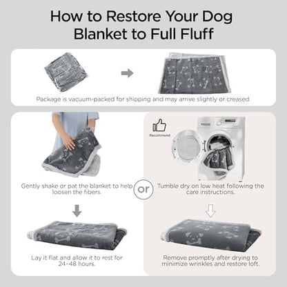 Bedsure Waterproof Dog Blankets for Large Dogs - 40"X50", Anchor Gray