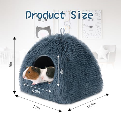 YUEPET Bunny Hideout,Warm Guinea Pig Bed, Dark Grey