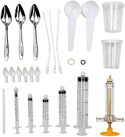 Baby Bird Feeding Syringe Set, Small Pet Parrot Feeding Tubes for Birds, Hand Feeding Tubes Kit Parrot Feeder Food Feeding & Watering Supplies for Small Pet Baby Birds (23 Pcs)