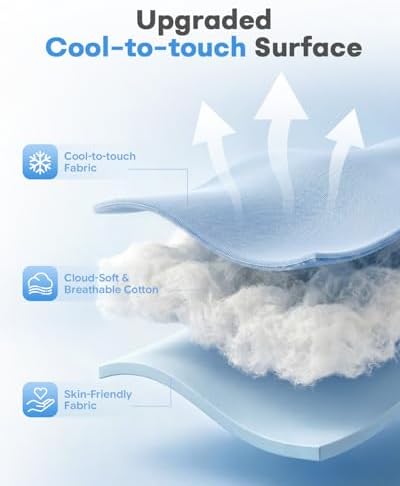 BurgeonNest Cooling Small Dog Pillow for Puppies and Cats,(Cool Blue, Large)