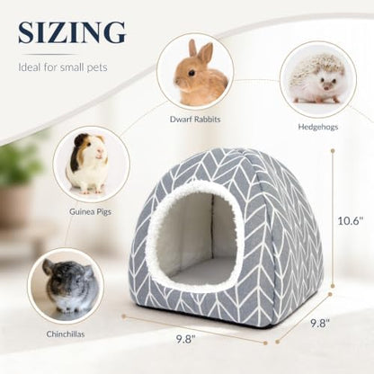 2 Pack Guinea Pig Hideout Bed, Dwarf Rabbit House Cave