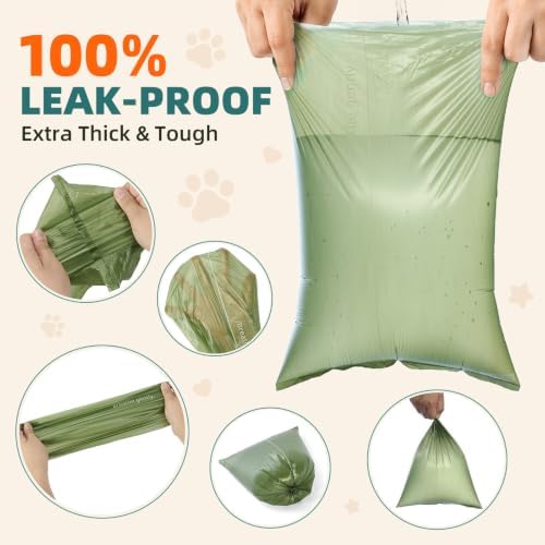 SkyNote Dog Poop Bag Rolls - Last 3 in Sky Blue Refill Reminder Waste Bag Unscented Eco-Friendly Leakproof Pet Doggie Puppy Cat Litter Bags 120 Counts for Walking Travel Home