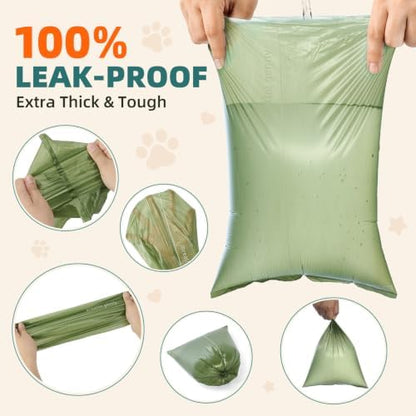SkyNote Dog Poop Bag Rolls - Last 3 in Sky Blue Refill Reminder Waste Bag Unscented Eco-Friendly Leakproof Pet Doggie Puppy Cat Litter Bags 120 Counts for Walking Travel Home
