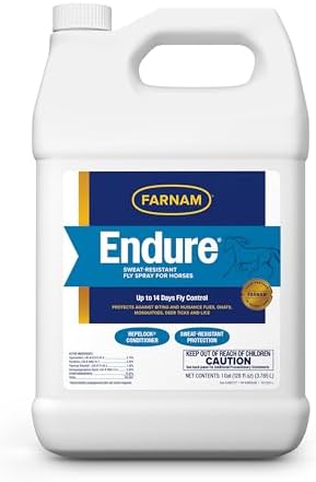 Farnam Endure Fly Spray for Horses, Lasting Fly Repellent, 128 oz Refill